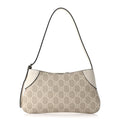 GG Monogram Calfskin Small Emblem Shoulder Bag Beige Mystic White
