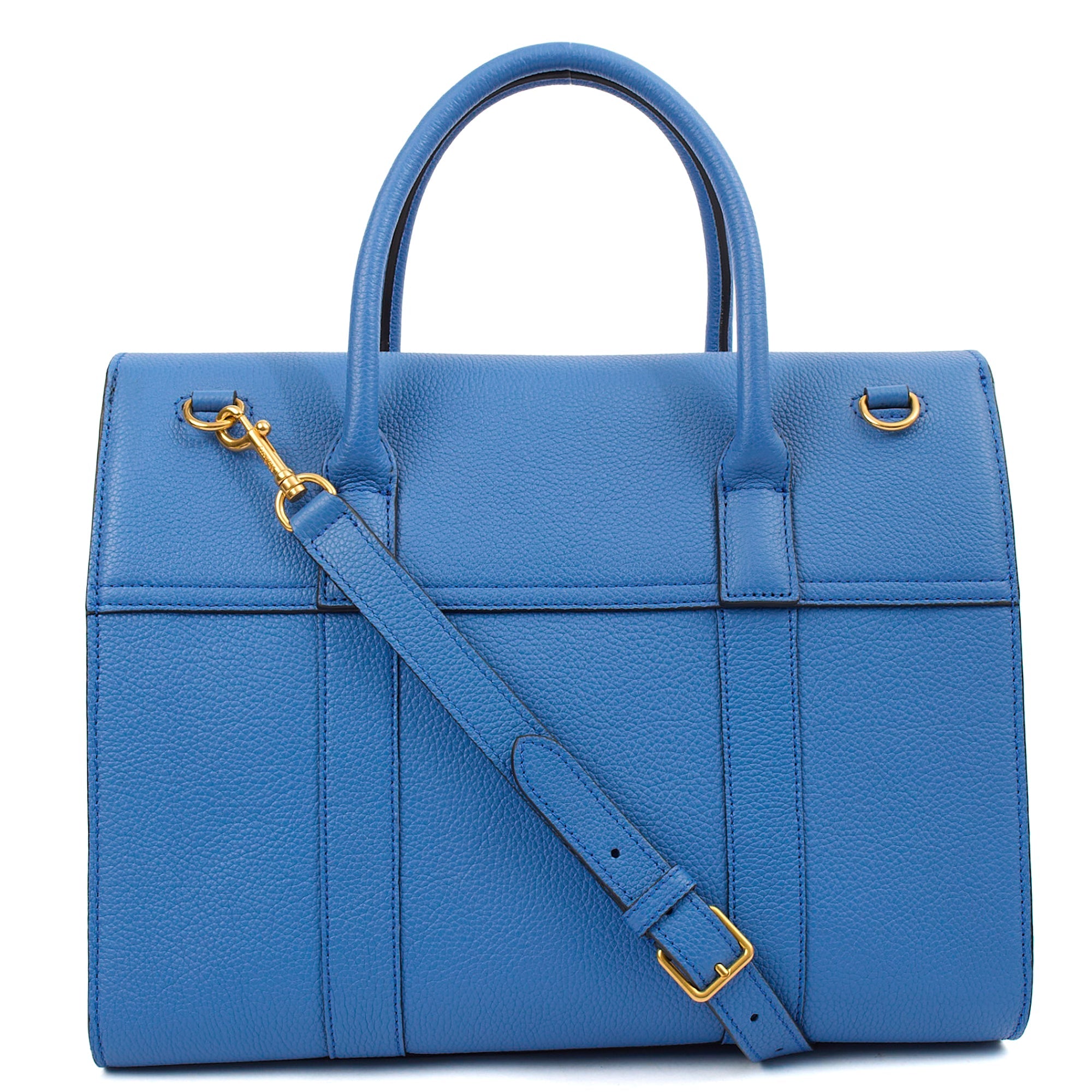 Mulberry Tote Bayswater with Strap in Blue, Leather