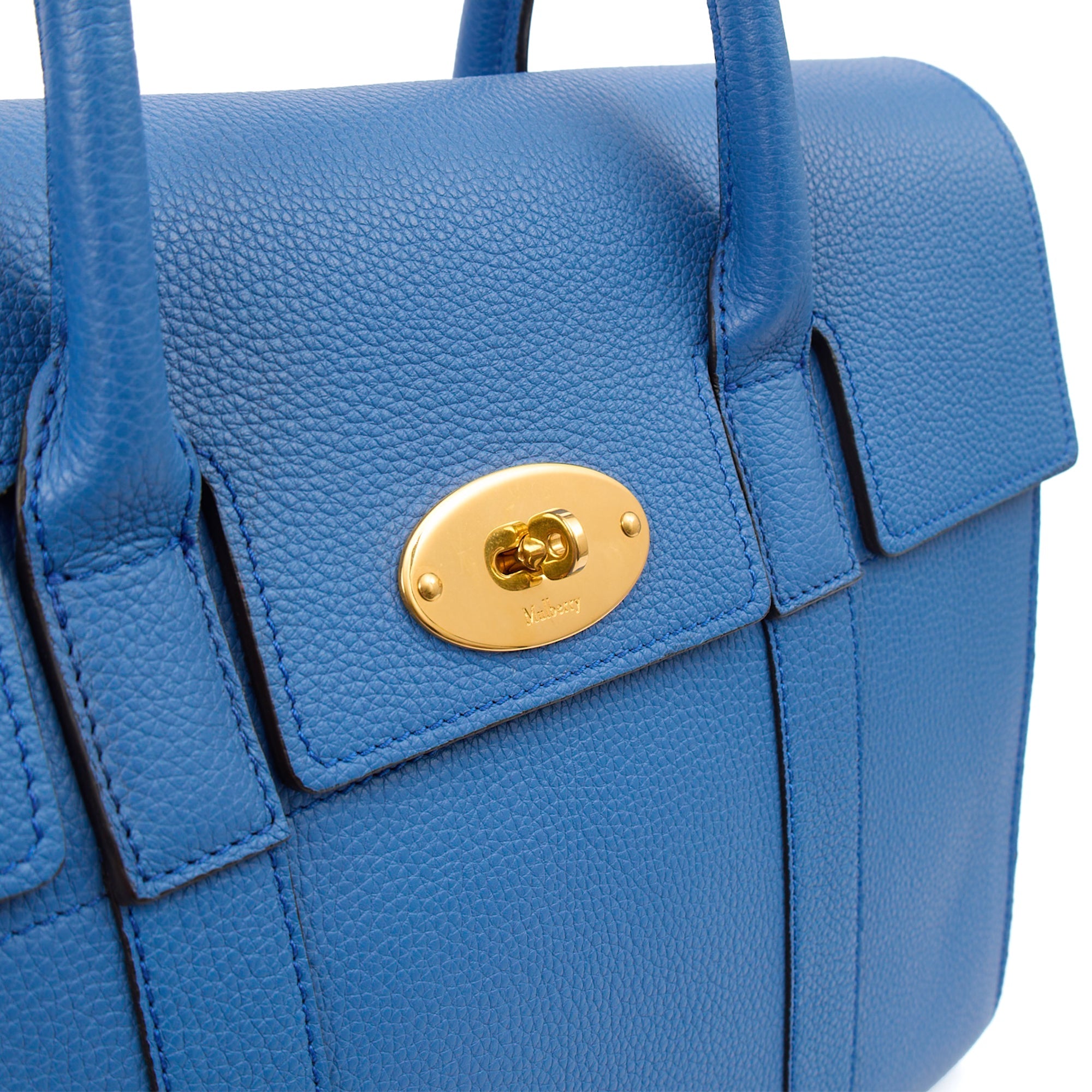 Mulberry Tote Bayswater with Strap in Blue, Leather