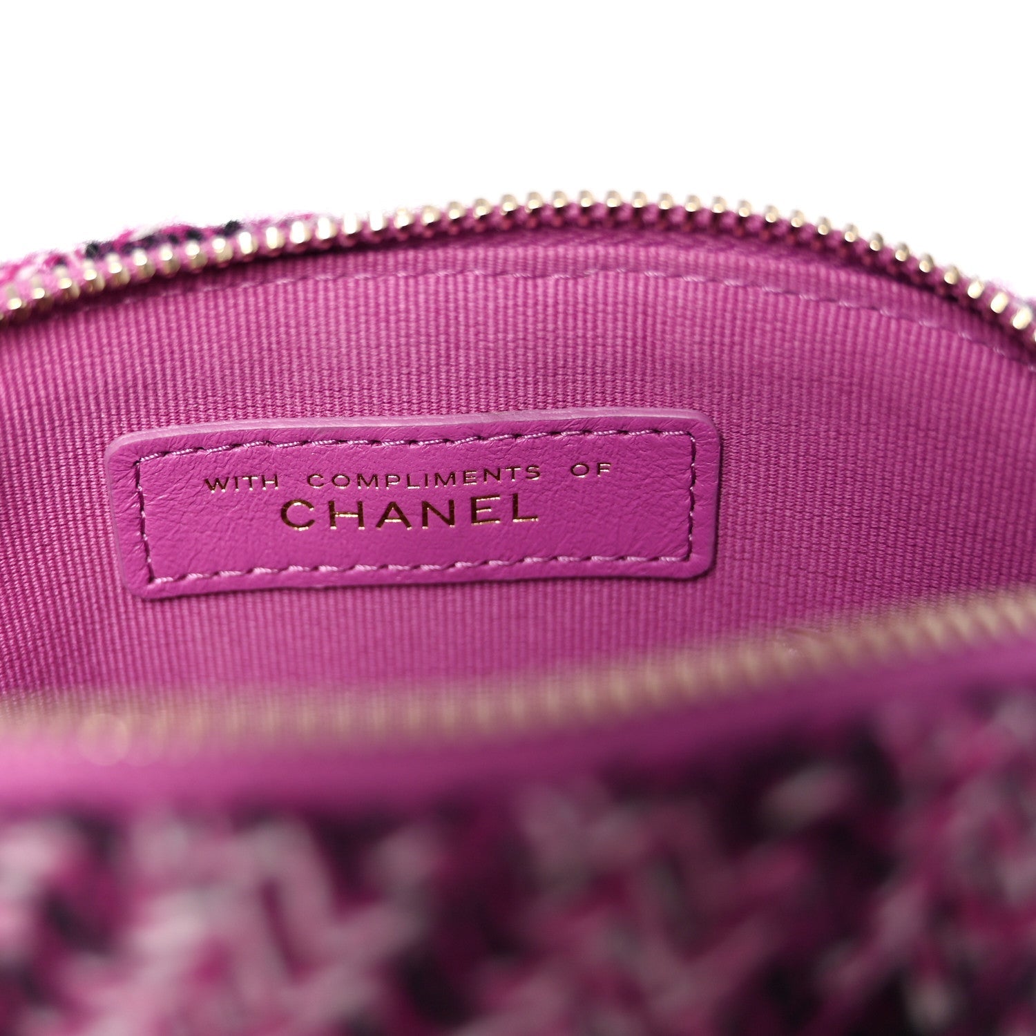 Tweed Quilted Mini Clutch With Chain Purple