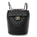 Lambskin Quilted Small Urban Spirit Backpack Black