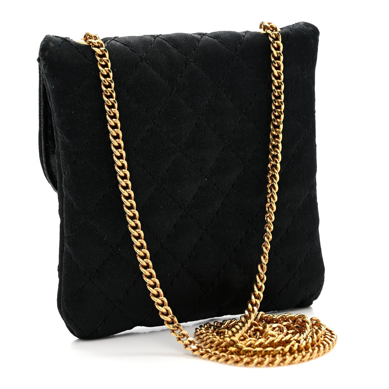 Jersey Quilted Micro Flap Bag Black