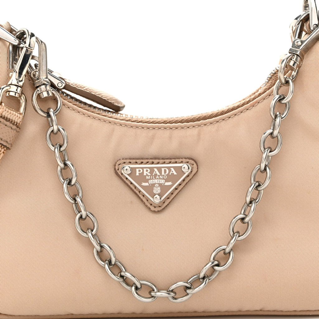 Tessuto Nylon Saffiano Mini Re-Edition 2000 Shoulder Bag Cammeo