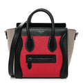 Bullhide Calfskin Nubuck Nano Tri-Color Luggage Bright Red