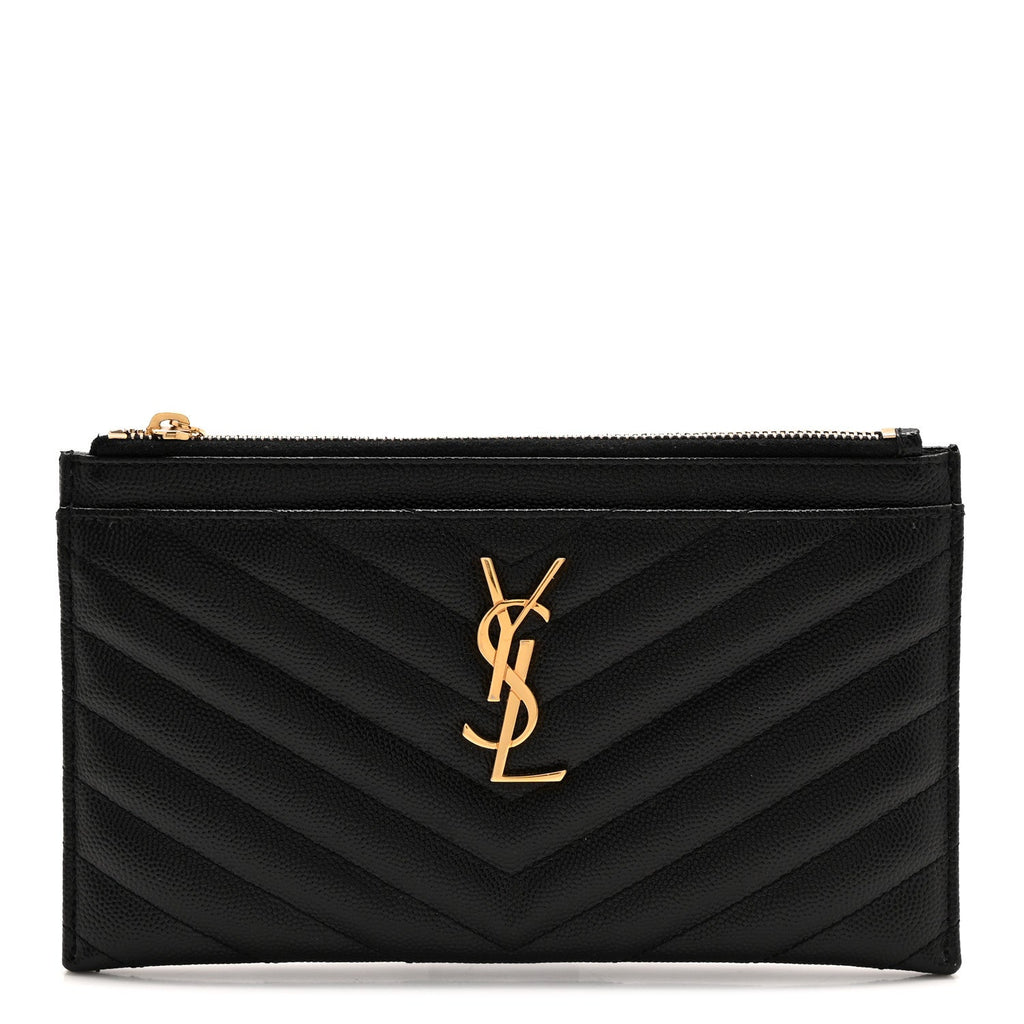 Grain De Poudre Chevron Monogram Bill Pouch Black