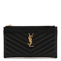 Grain De Poudre Chevron Monogram Bill Pouch Black