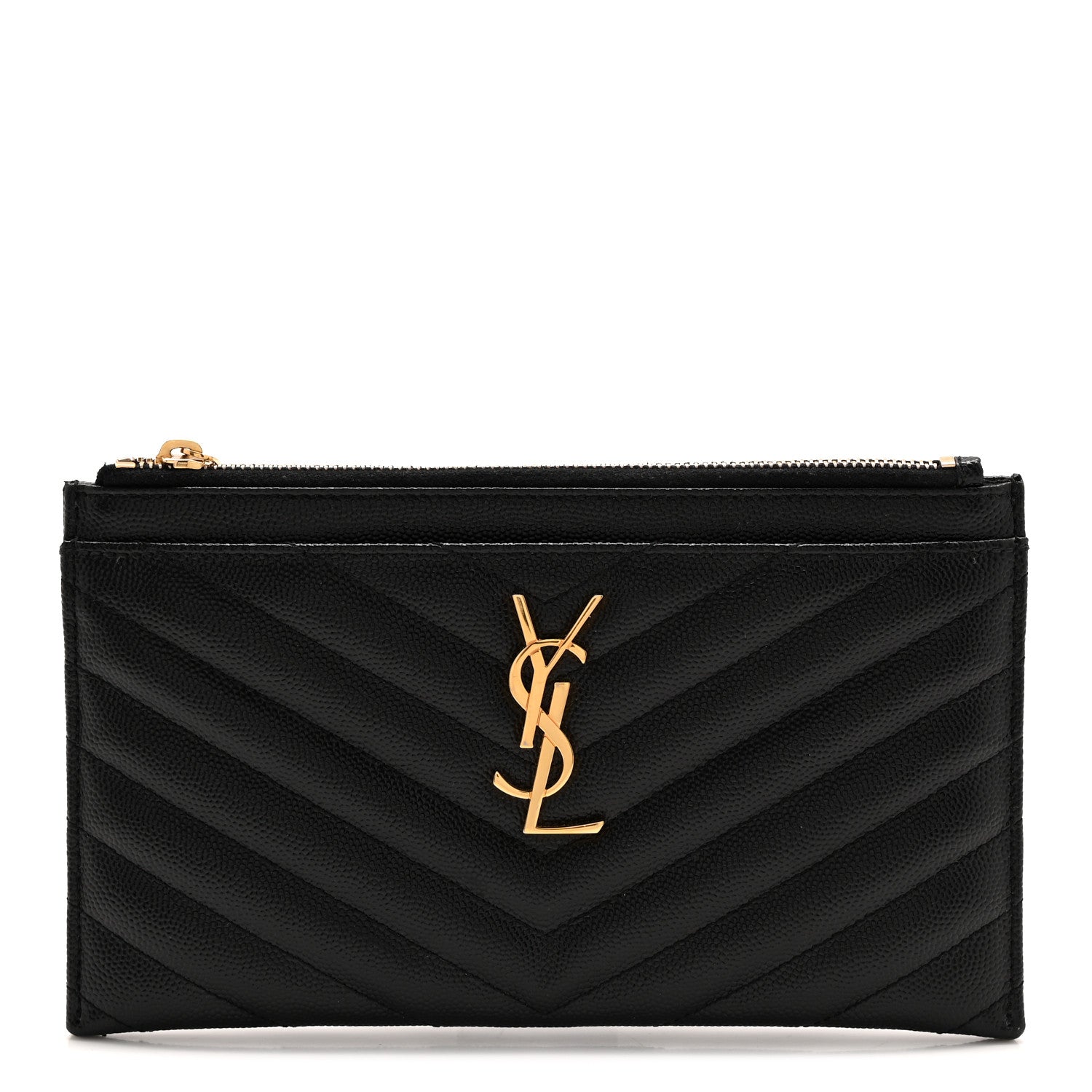 Grain De Poudre Chevron Monogram Bill Pouch Black