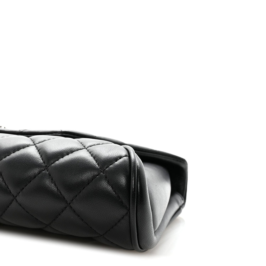 Lambskin Quilted Fold Up Again Clutch Black