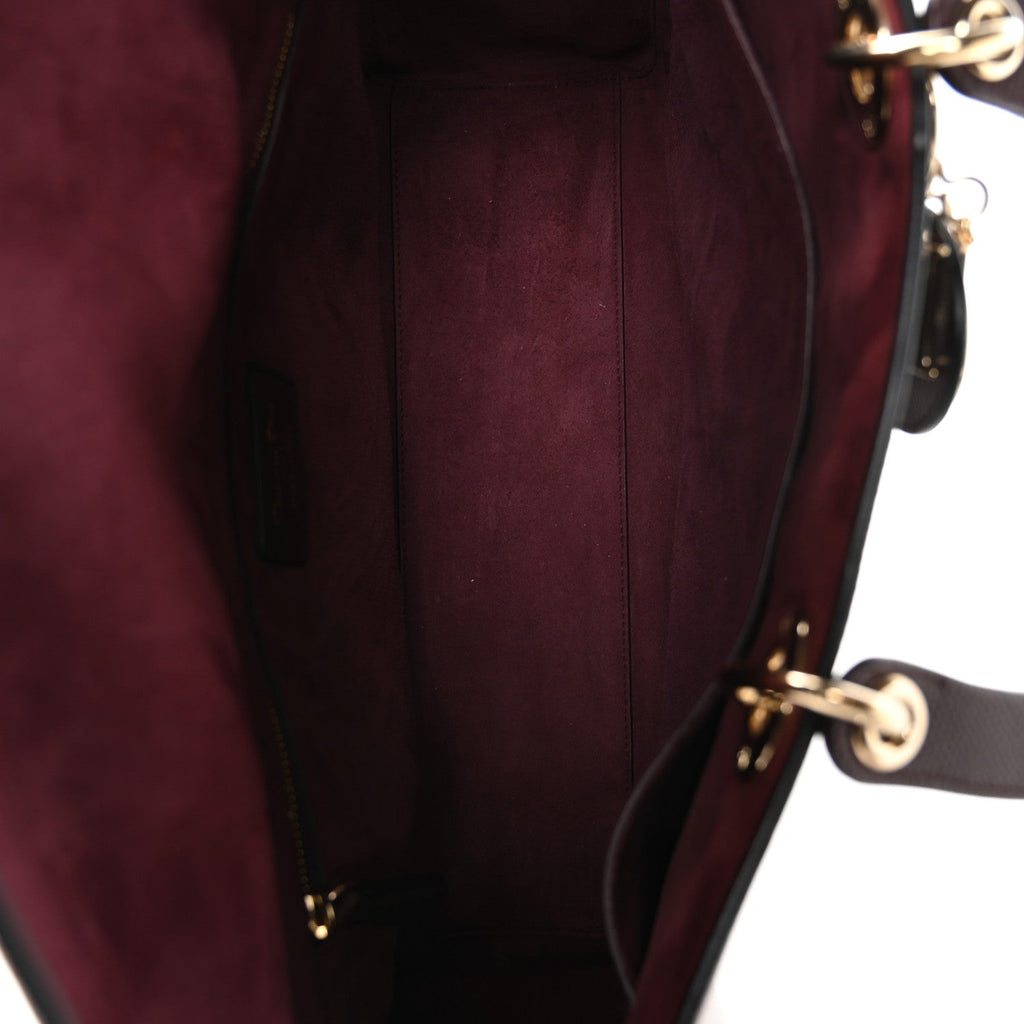 Grained Calfskin Large Lady Dior Burgundy