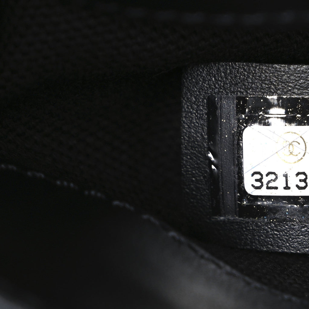 Calfskin Quilted CC Uniform Flap Belt Bag Black