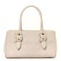 Calfskin Cannage D Buckle East West Tote White