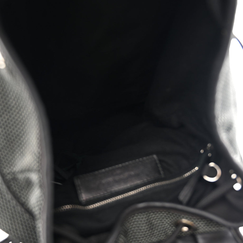 Canvas Calfskin Silver Hardware S Traveler Backpack Black