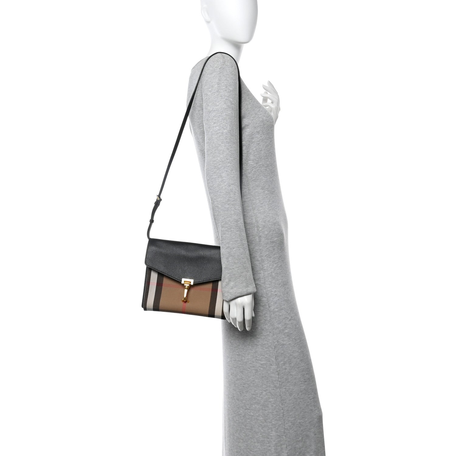 Derby Calfskin House Check Baby Macken Crossbody Bag Black