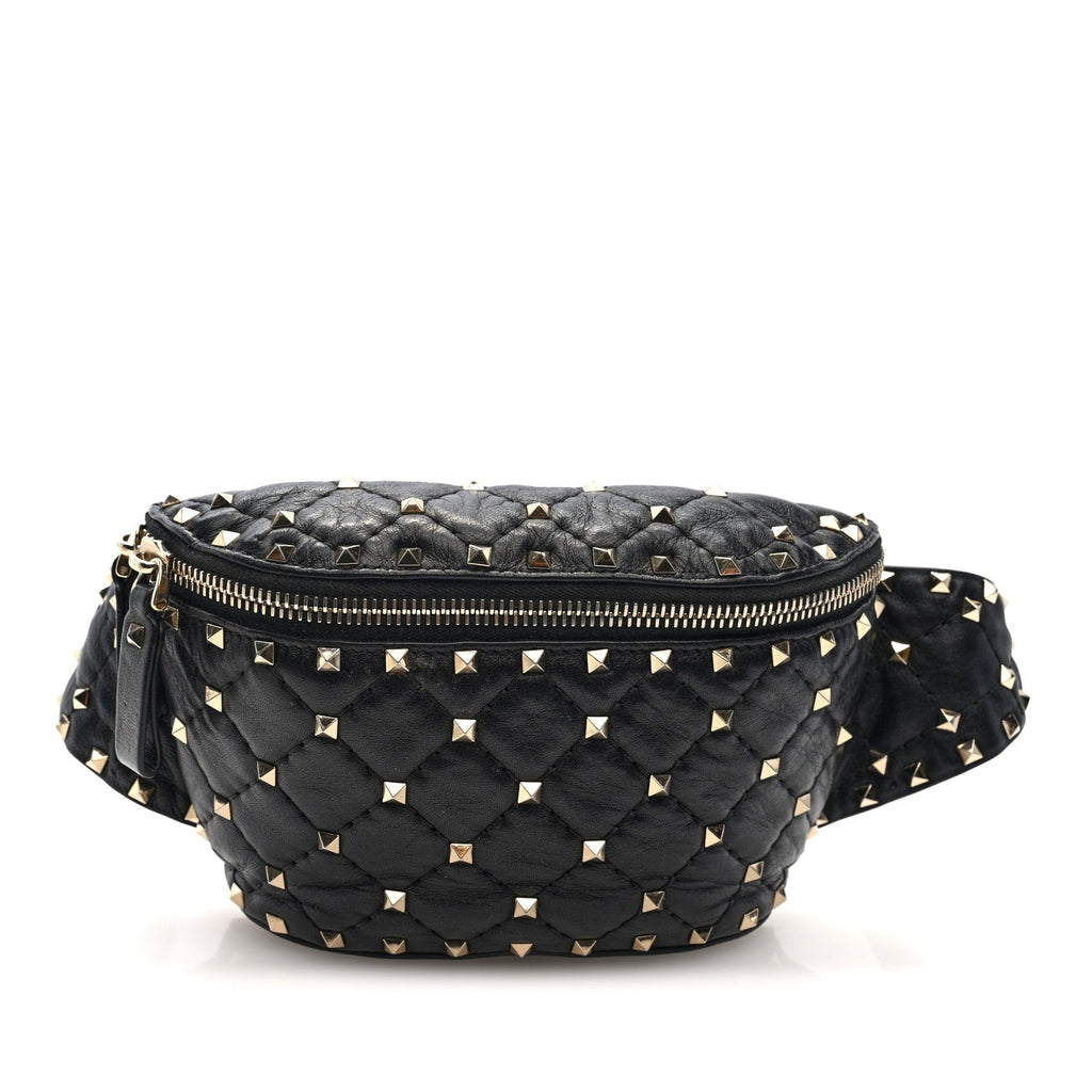 Nappa Rockstud Spike Belt Bag 95 Black