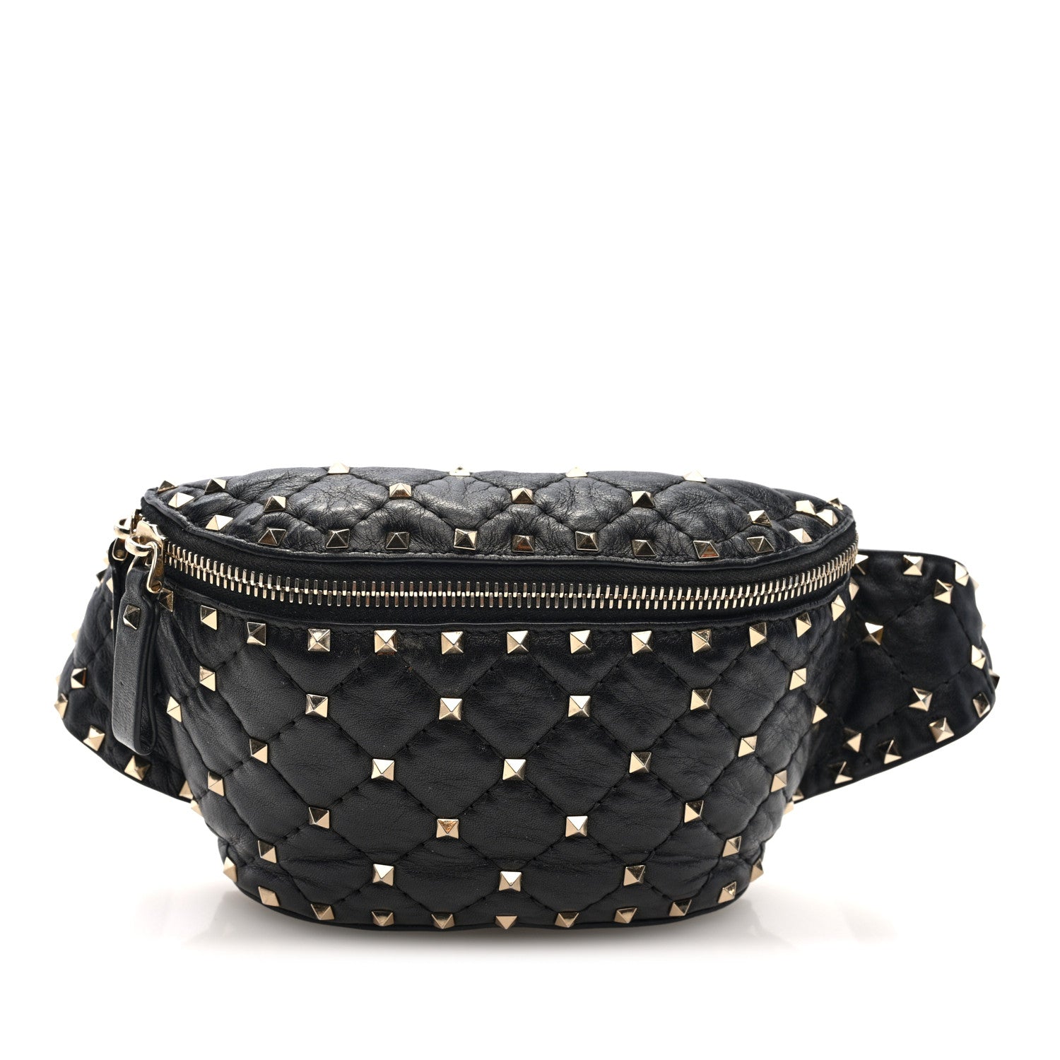Nappa Rockstud Spike Belt Bag 95 Black