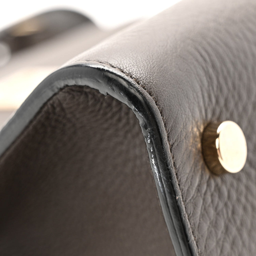 Grained Calfskin Medium Diorever Flap Dark Brown