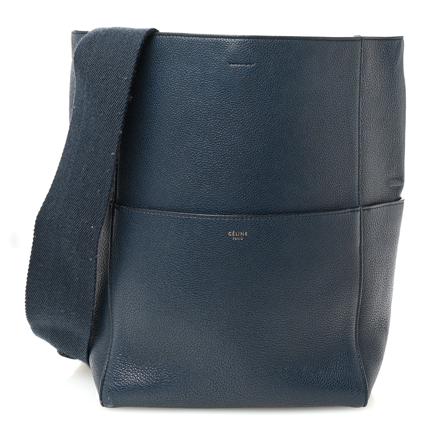 Goatskin Sangle Bucket Bag Blue