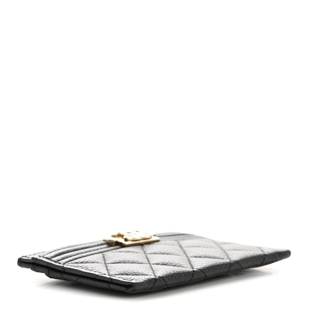 Caviar Quilted Boy  Holder Black