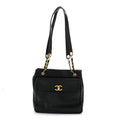 Caviar CC Flap Shoulder Bag Black