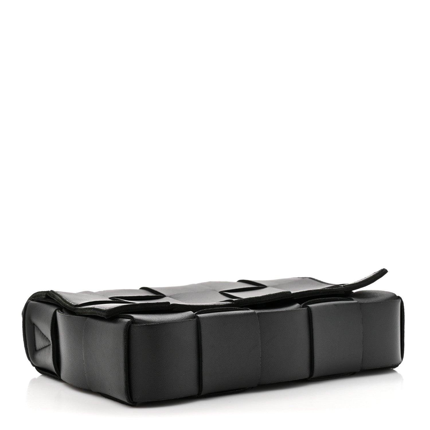 Lambskin Maxi Intrecciato Cassette Crossbody Bag Black