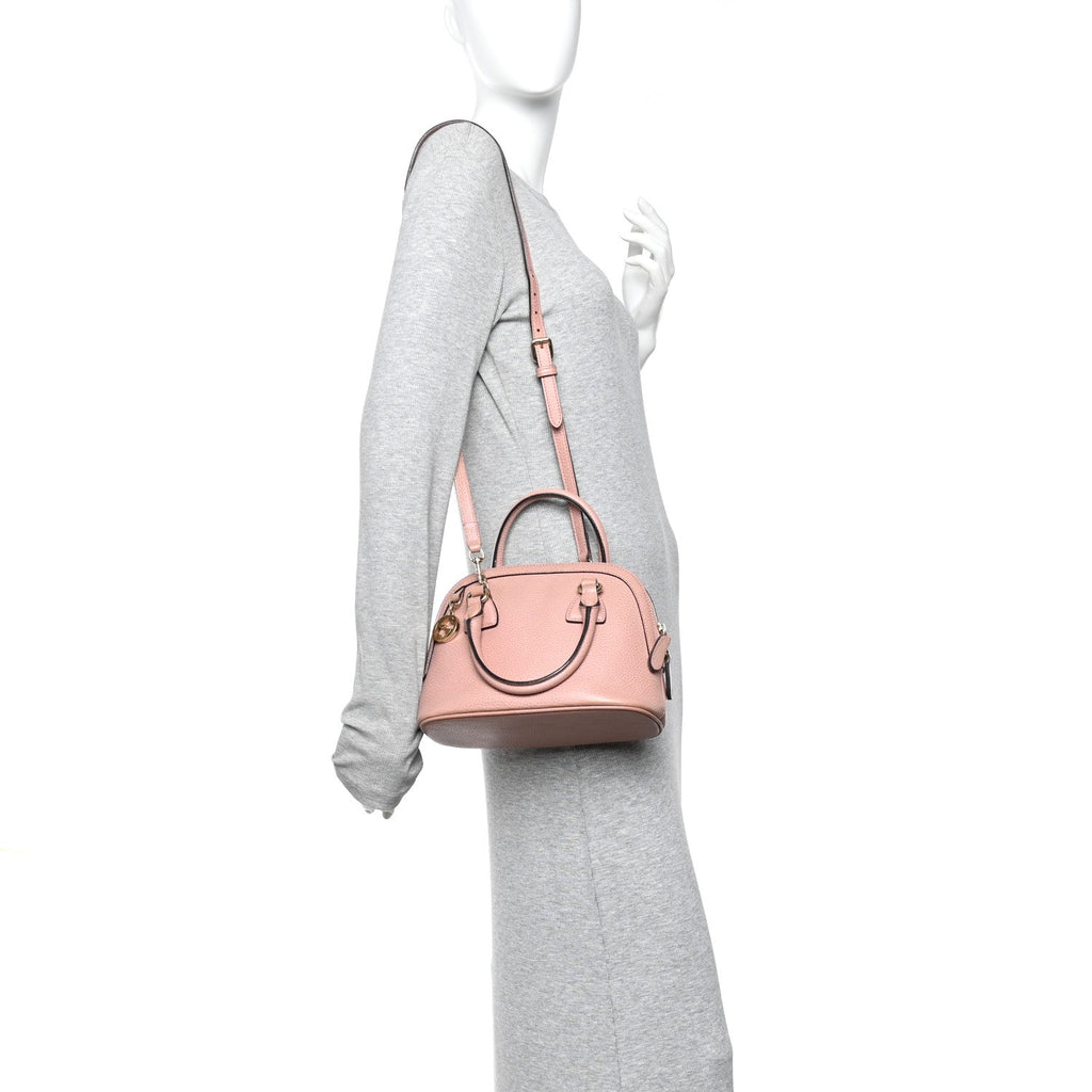 Dollar Calfskin Small GG Charm Dome Bag Soft Pink