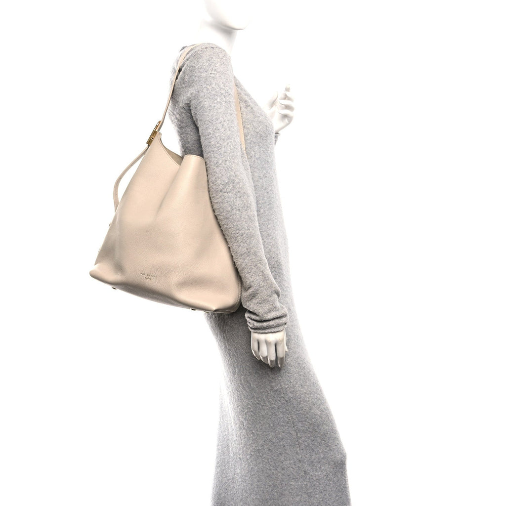 Grained Calfskin Low Key Hobo MM Limestone
