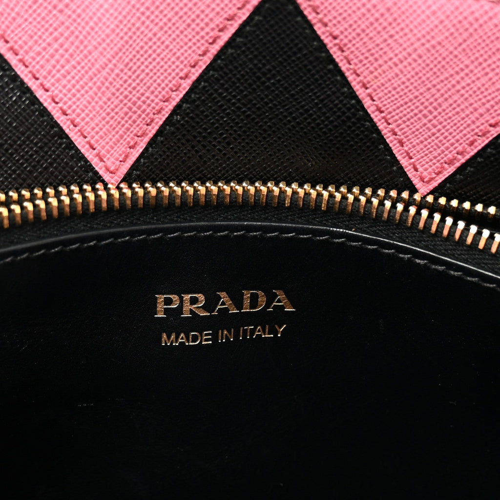 Saffiano Greche Greca Paradigme Bag Black Pink