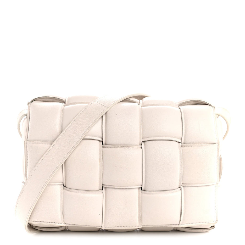 Nappa Maxi Intreccio Padded Cassette Crossbody Bag Chalk