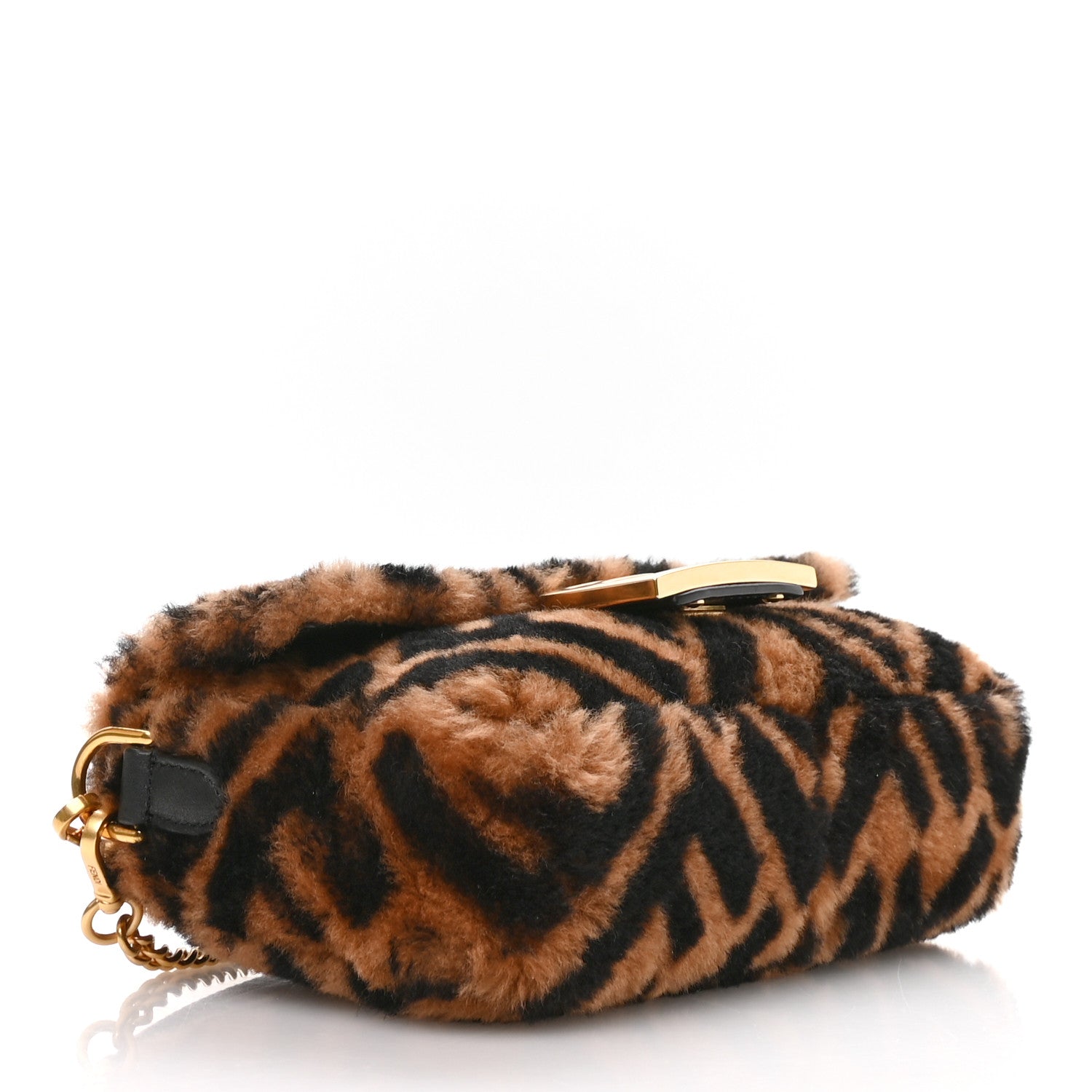 Shearling Vitello Dolce Macro FF 1974 Mini Tobacco Black