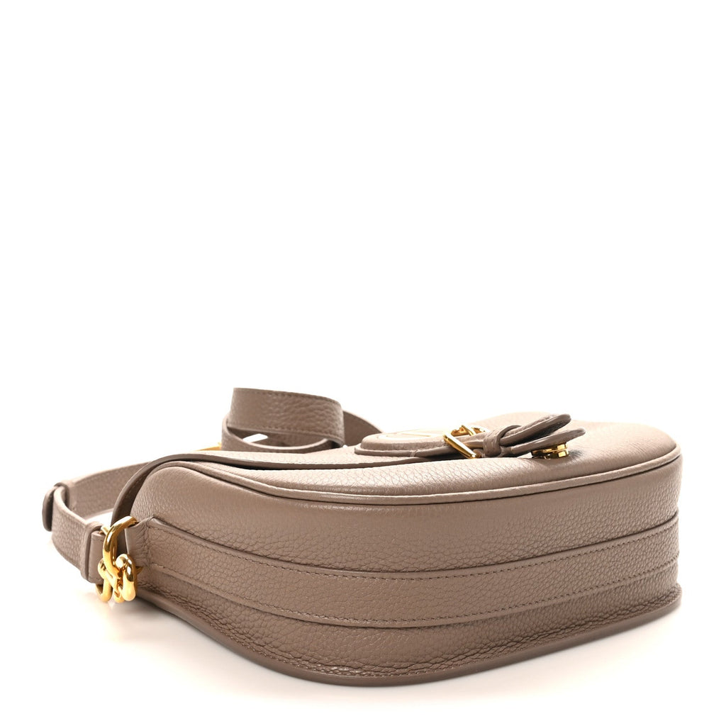 Grained Calfskin Medium Bobby Flap Warm Taupe