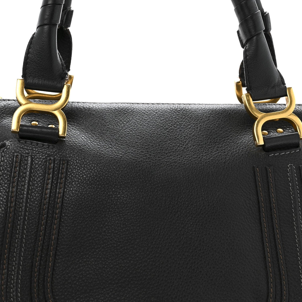 Calfskin Medium Marcie Satchel Black