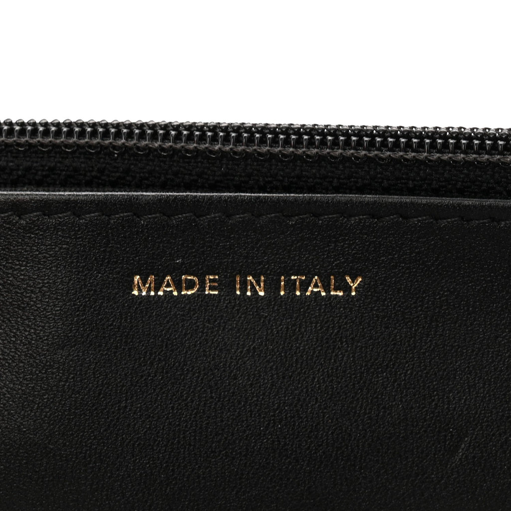 Lambskin Quilted Chain Around Wallet On Chain WOC Black