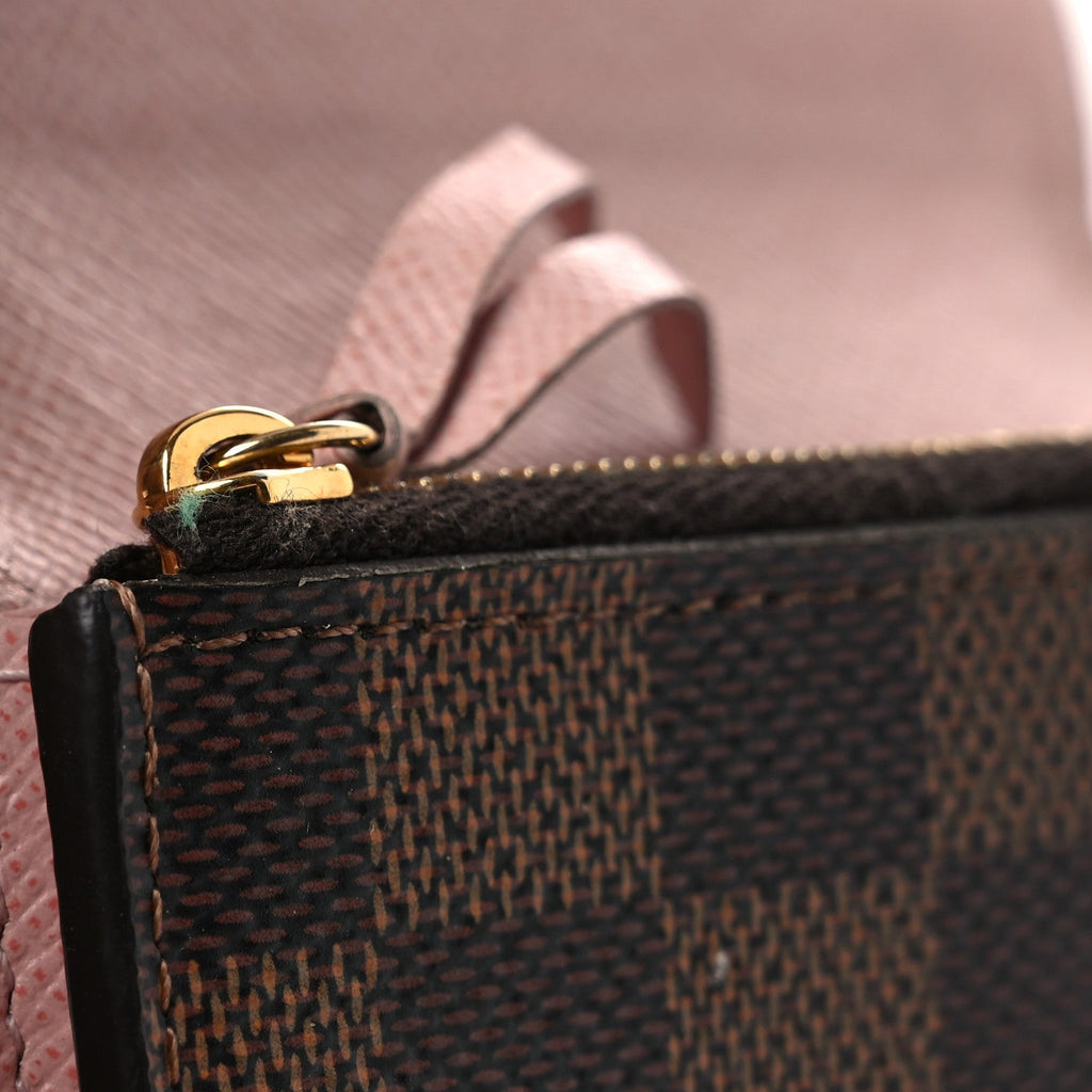 Damier Ebene Rosalie Coin Purse Rose Ballerine