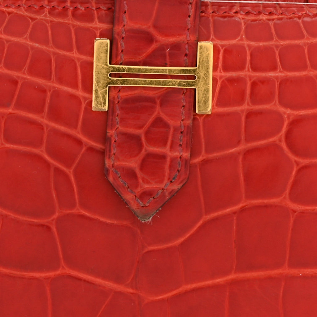 Shiny Alligator Bearn Wallet Geranium