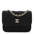 Jersey Quilted Micro Mini Flap Black