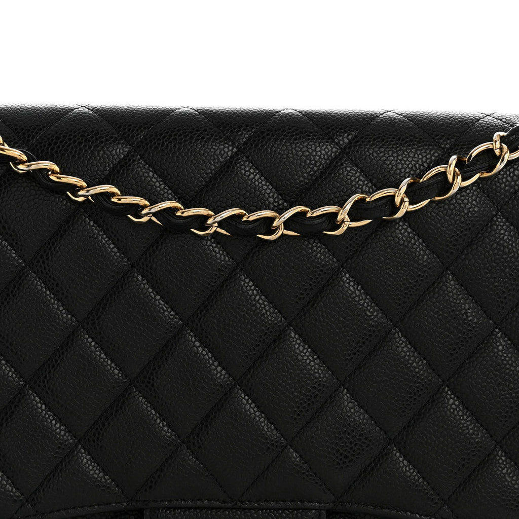 Caviar Maxi Single Flap Black