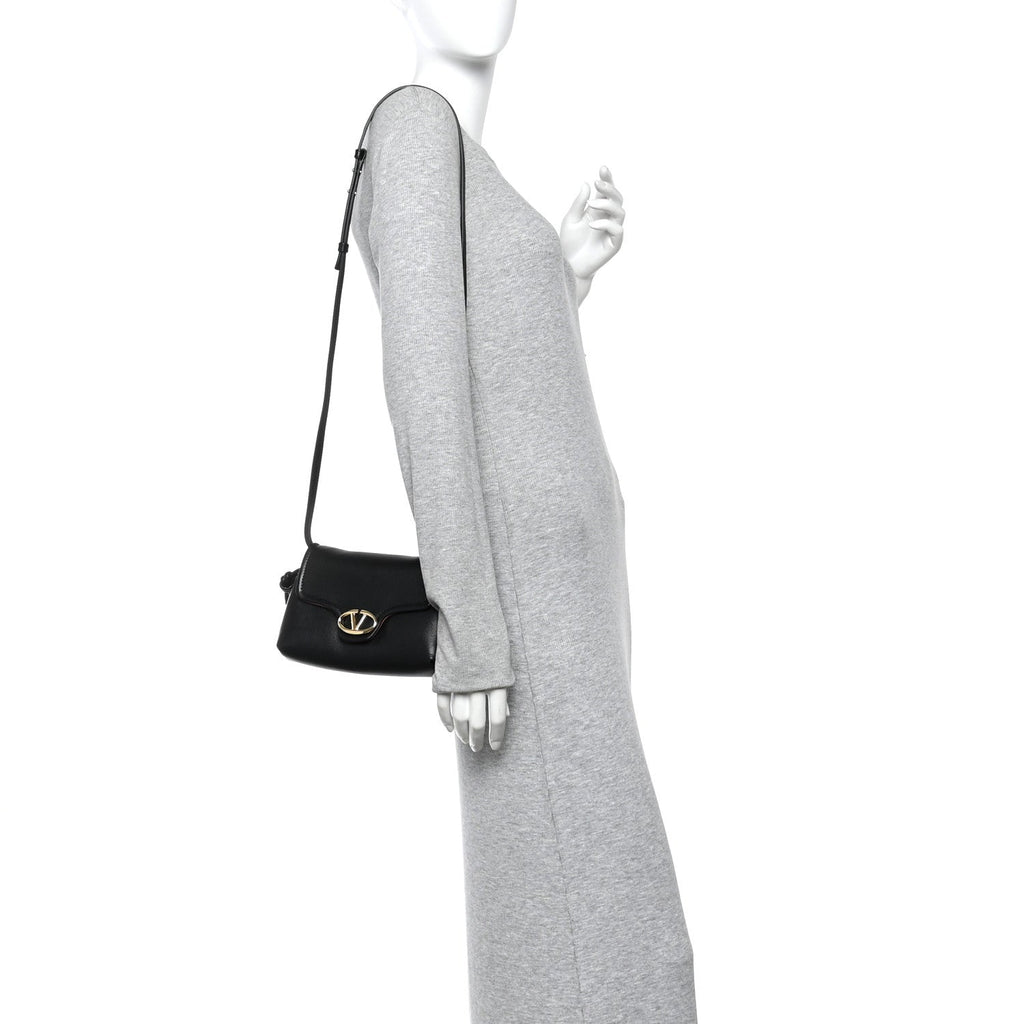 Lambskin Vlogo Mini Crossbody Bag Black