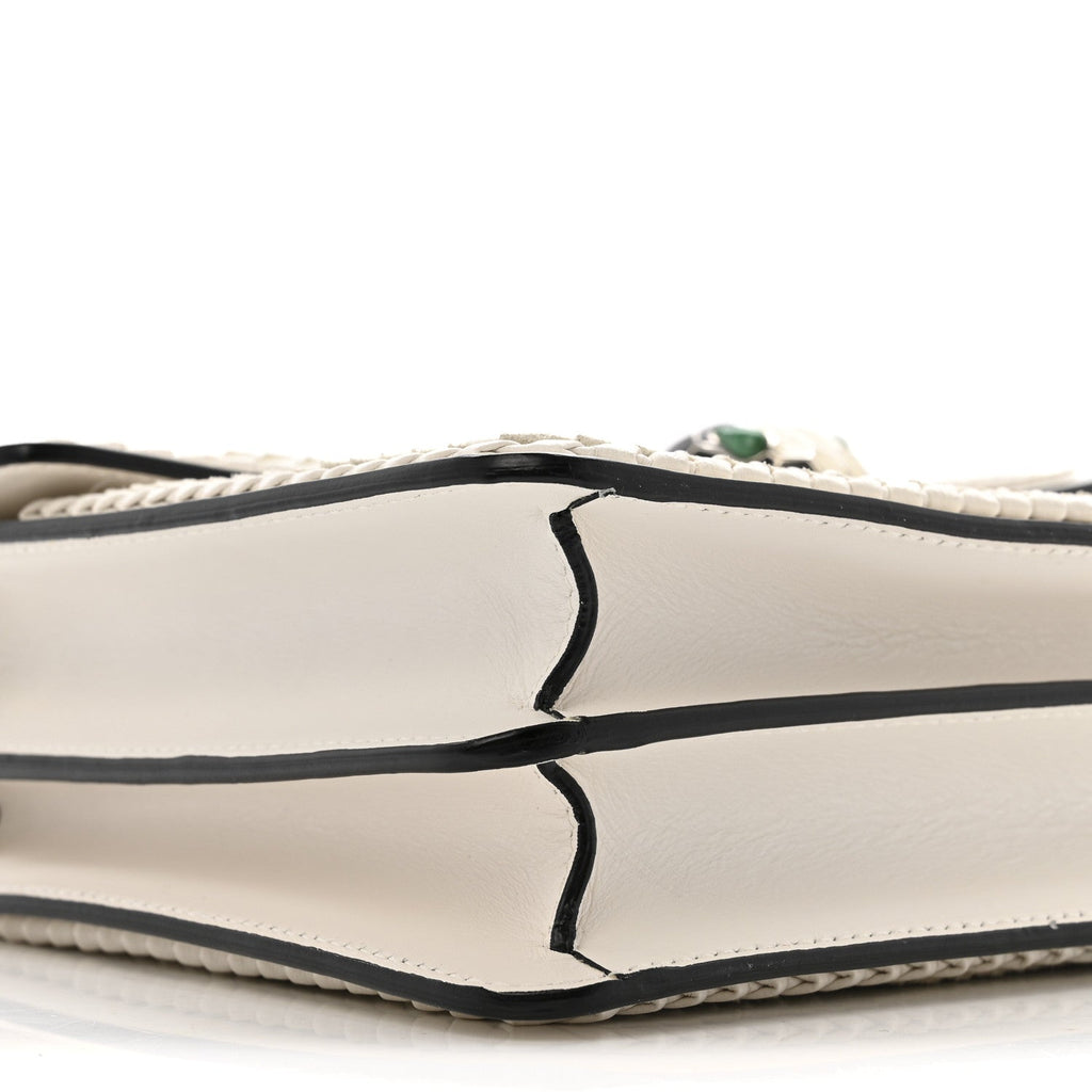 Calfskin Woven Chain Serpenti Forever Crossbody Bag White