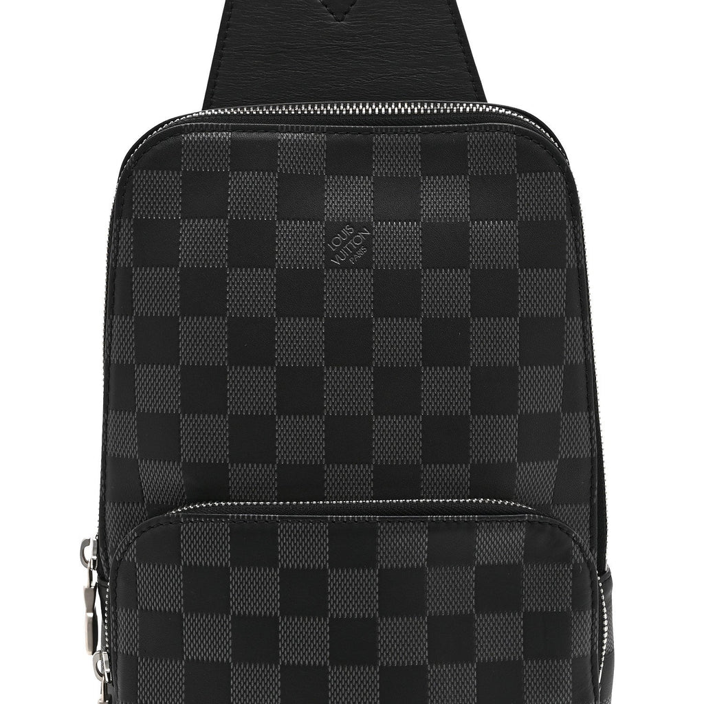 Damier Graphite Avenue Sling Bag Onyx Silver