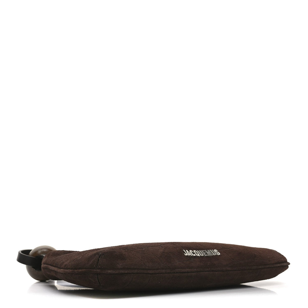 Suede Crocodile Embossed Le Bisou Dark Brown