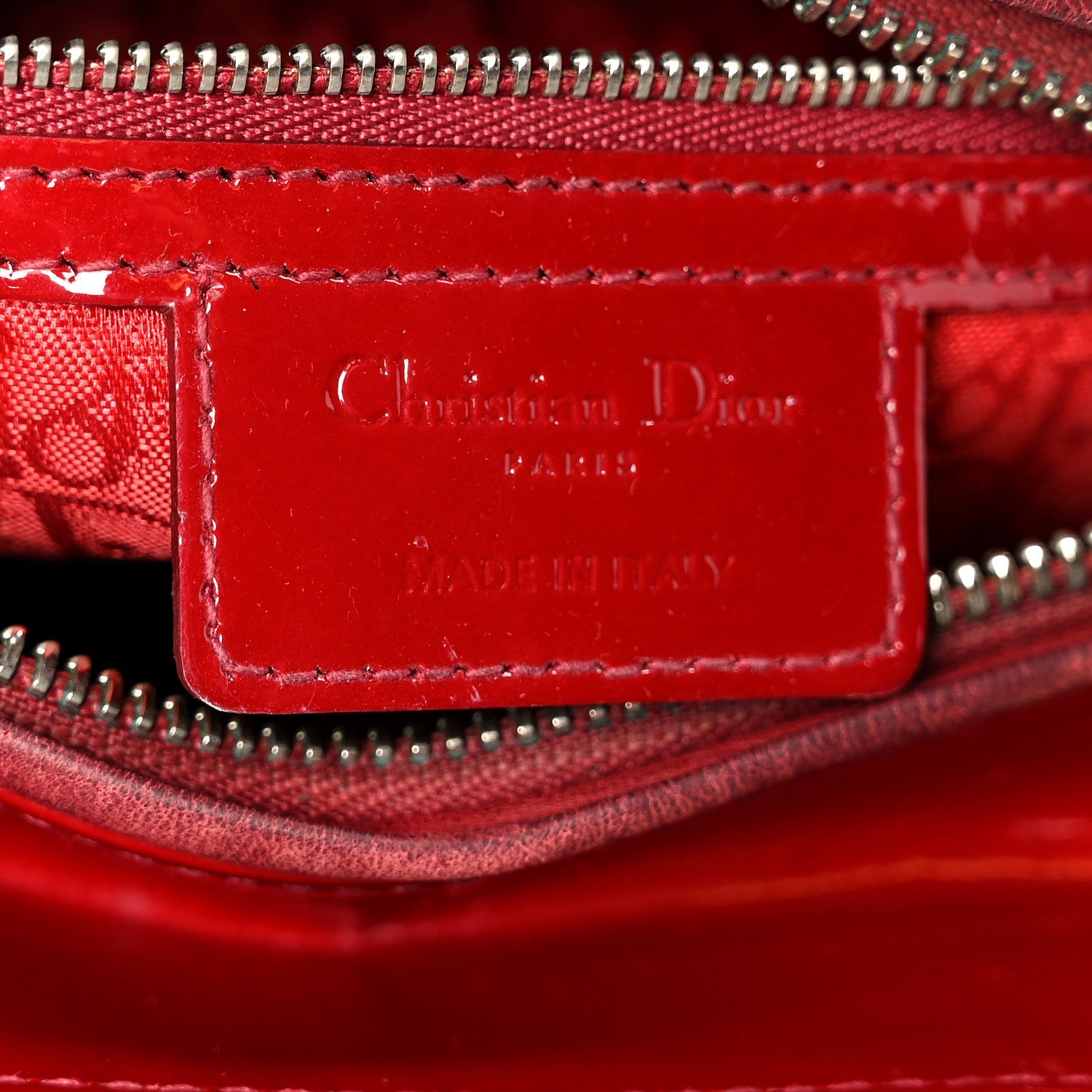 Patent Cannage Medium Lady Dior Red