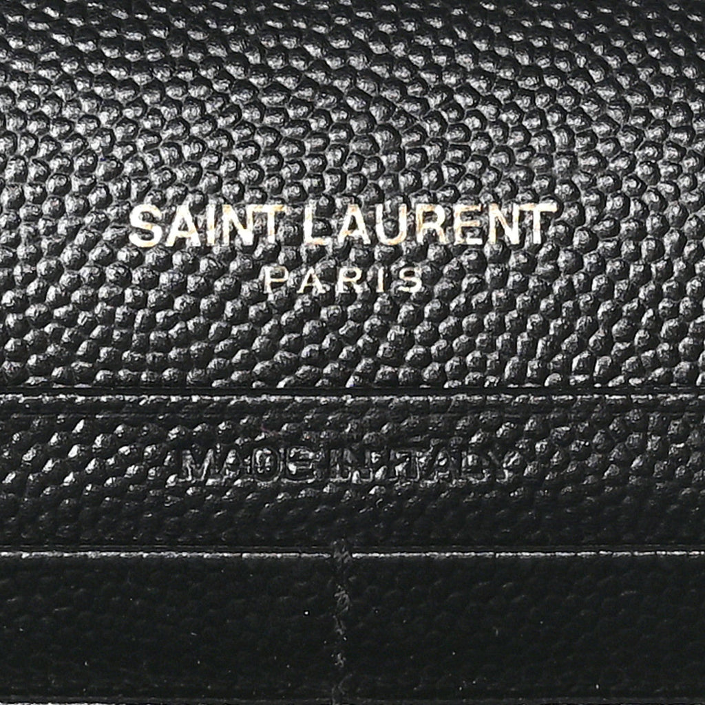 Grain De Poudre Matelasse Chevron Monogram Chain Wallet Black