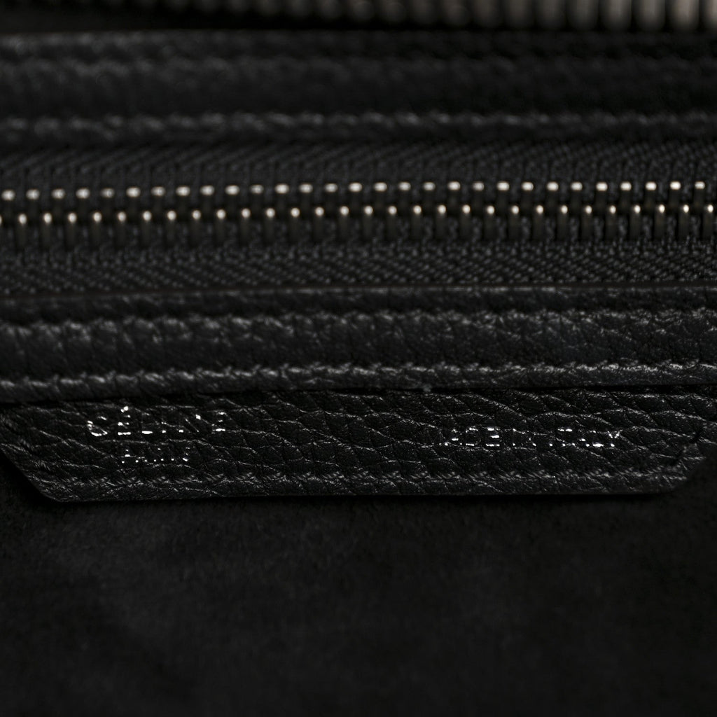 Drummed Calfskin Micro Luggage Black