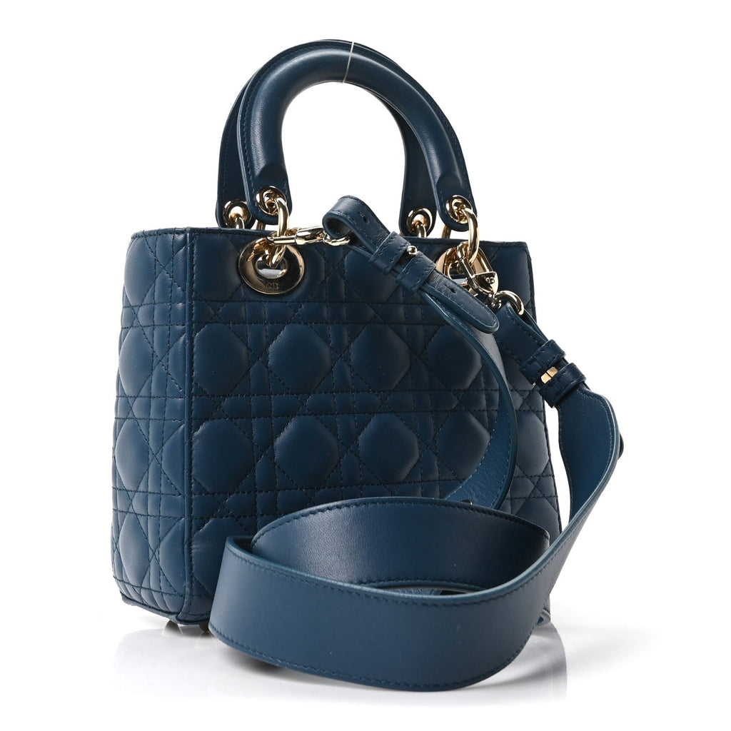 Lambskin Cannage Small My ABCDior Lady Dior Deep Ocean