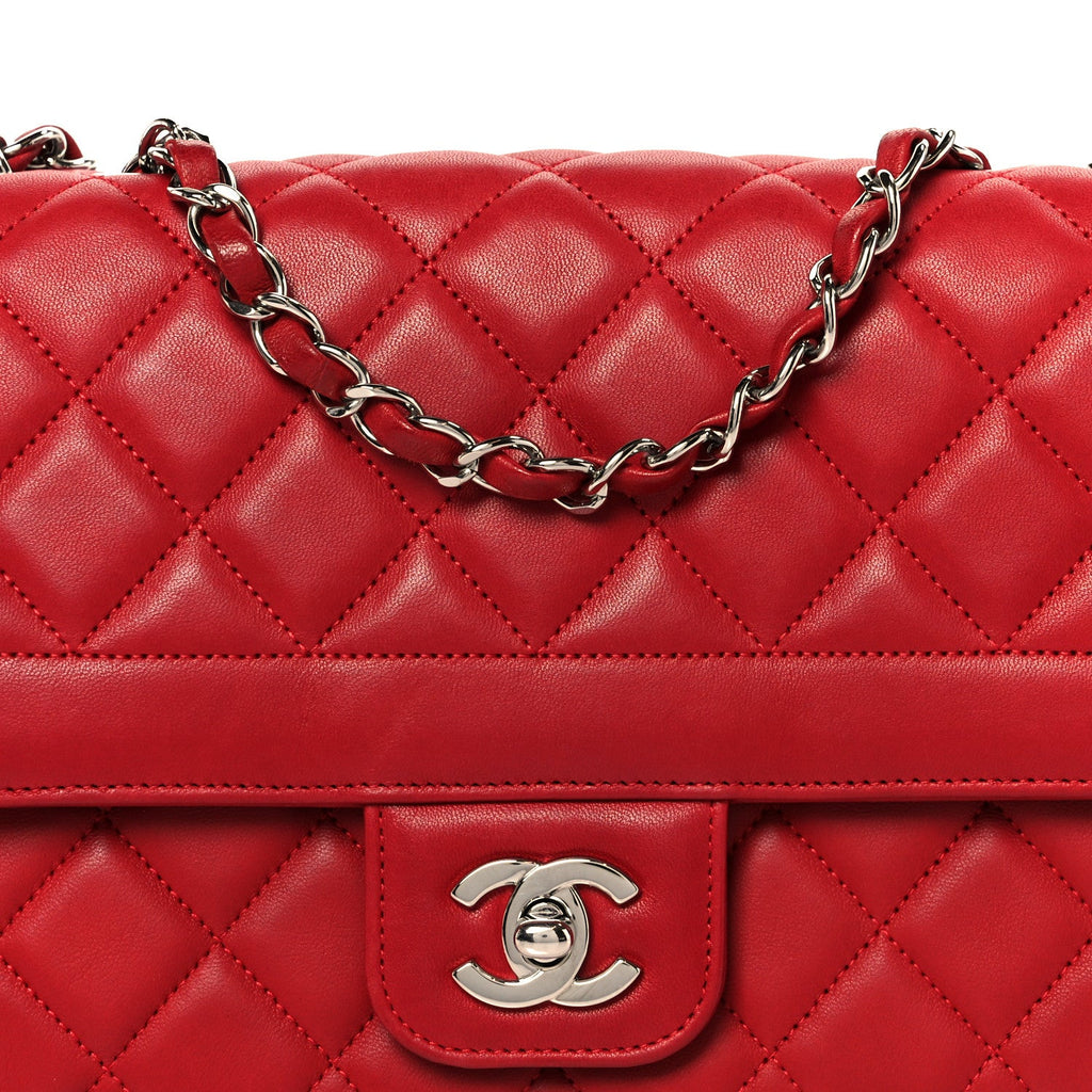 Lambskin Medium Coco Rider Flap Red