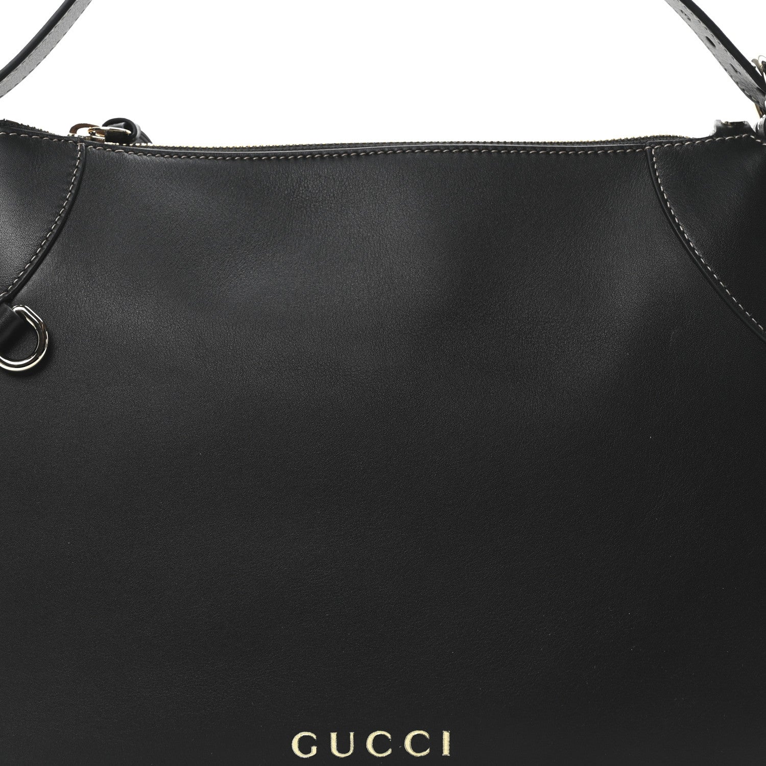 Calfskin Medium Emblem Shoulder Bag Black