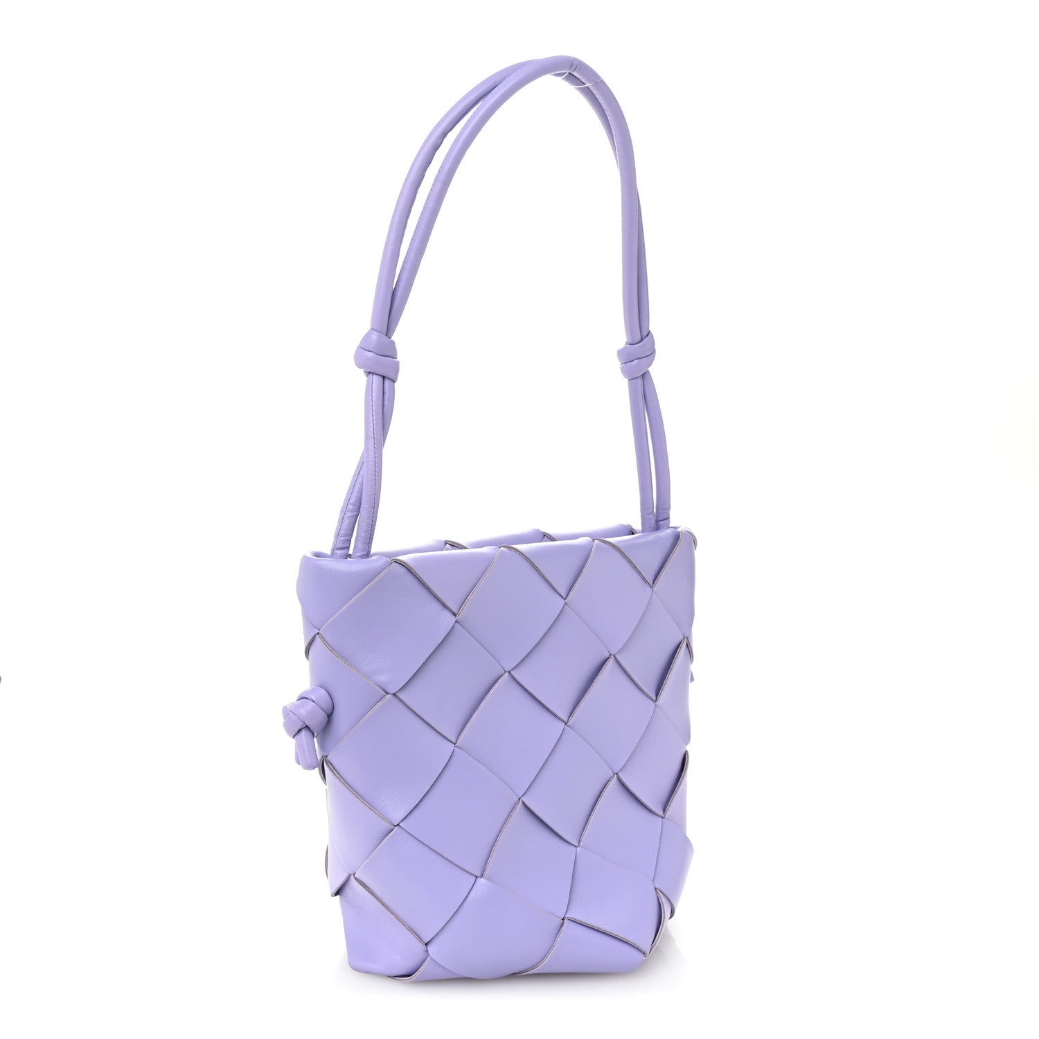 Nappa Maxi Intrecciato Clasp Bucket Bag Wisteria
