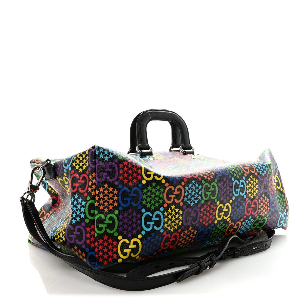 GG Supreme Monogram Psychedelic Duffle Backpack Black Multicolor