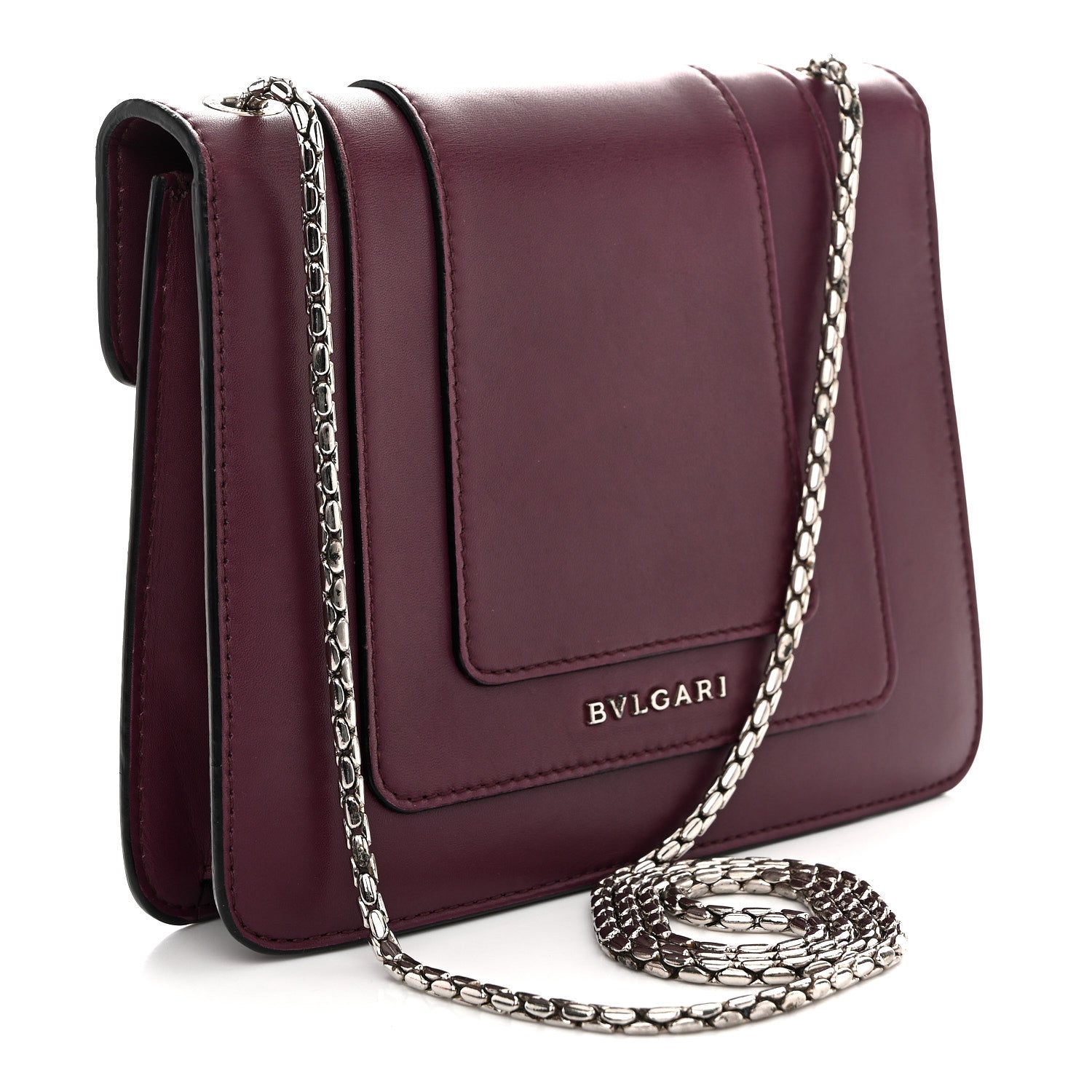 Calfskin Small Serpenti Forever Snake Strap Crossbody Bag Purple