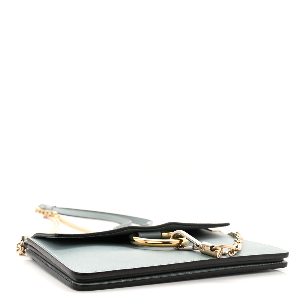 Calfskin Suede Mini Chain Faye Shoulder Bag Ash Blue